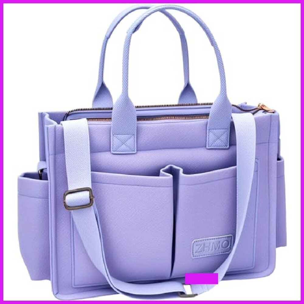 Canvas Tote Bag Large Capacity Work Laptop Travel Purse Chic Minimal